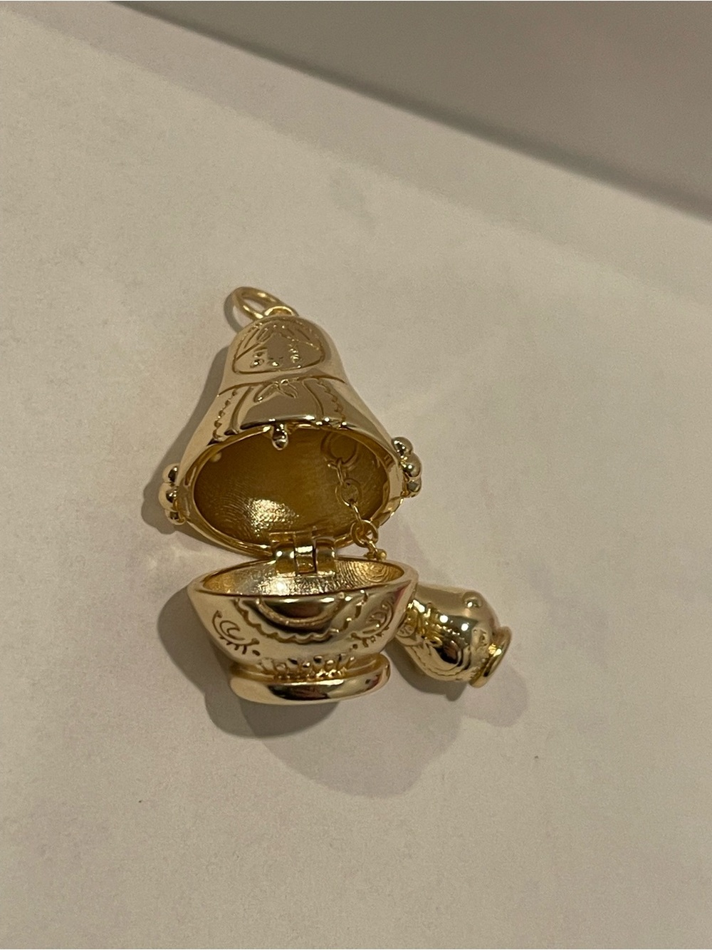 Gold Matryoshka Nesting Doll Charm Pendant WeHoTreasure - Picture 5 of 6